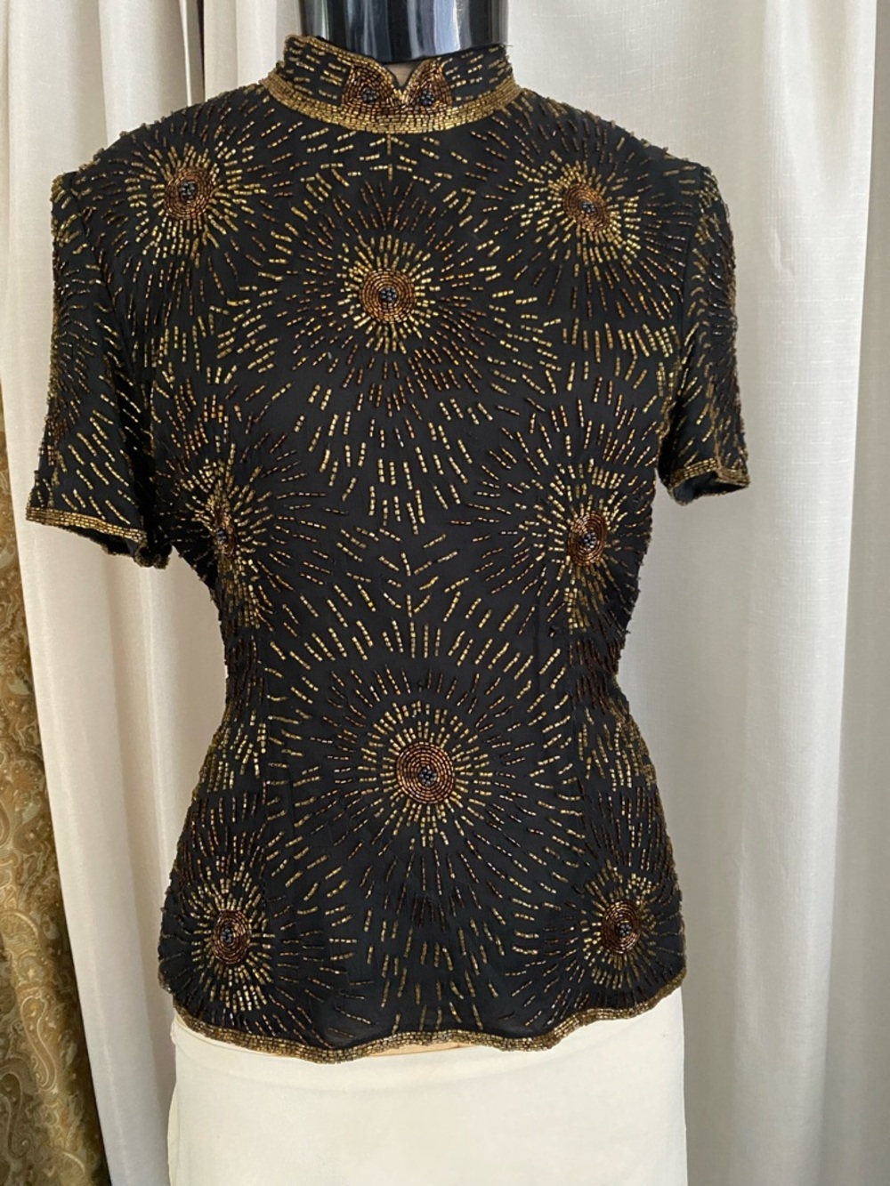 Gorgeous  💯 silk and beaded top beautiful for special occasion
